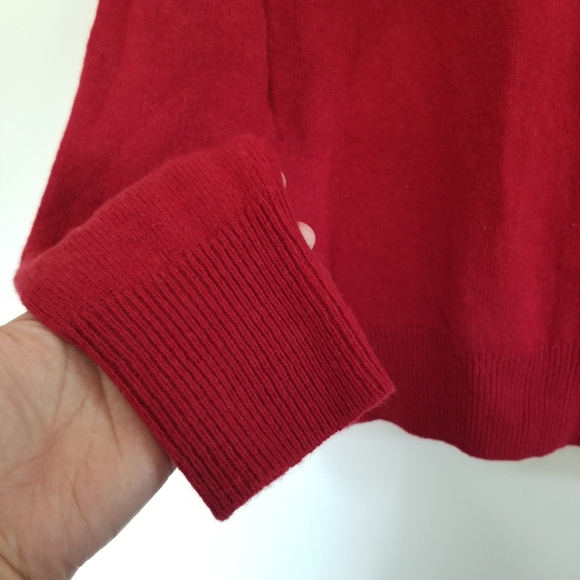 J. CREW 100% Lambswool Crewneck Pullover Sweater Crimson Red Slim Fit Size S - Picture 6 of 8